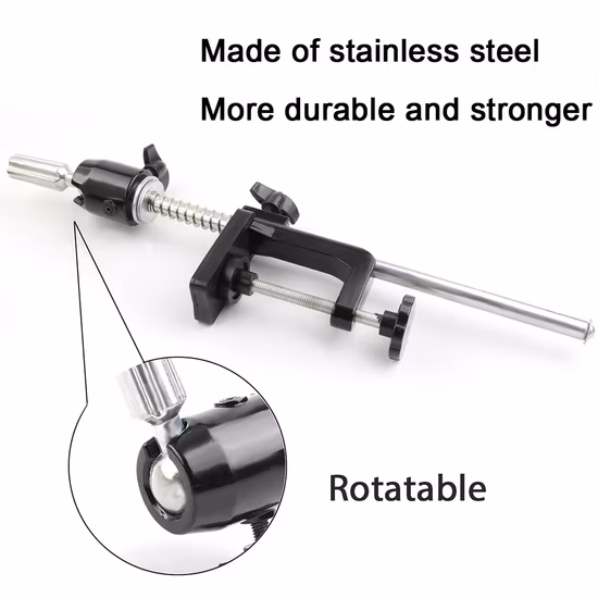 Support de pince de Table réglable en acier inoxydable, prix de gros, haute qualité, support de têtes de mannequin d'entraînement