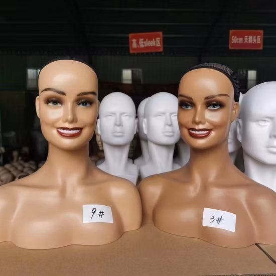 Tête de mannequin de perruque de mannequin PP bon marché, vente d'usine pour l'affichage